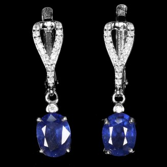 Сережки. Натуральний сапфір. Срібло 925. С6510