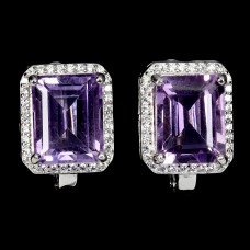 Сережки. Натуральний аметист. Срібло 925. С6511