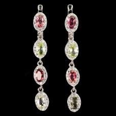 Сережки. Натуральний турмалін. Срібло 925. С6512