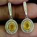 Сережки. Натуральний сапфір жовтий. Срібло 925. С6516