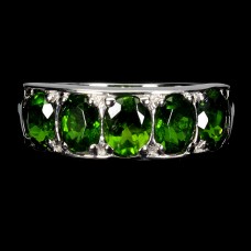 Каблучка. Натуральний хром діопсид. Срібло 925. К6517