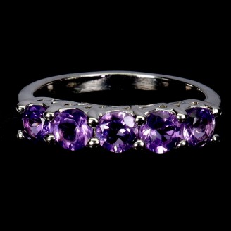 Каблучка. Натуральний аметист. Срібло 925. К6519