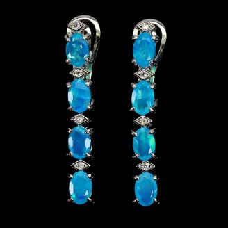 Сережки. Натуральний опал. Срібло 925. С6521