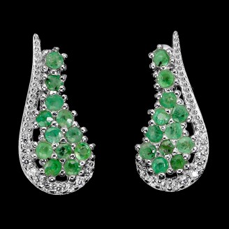 Сережки. Натуральний смарагд. Срібло 925. С6524