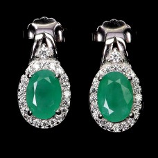 Сережки. Натуральний смарагд. Срібло 925. С6530