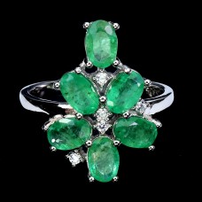 Каблучка. Натуральний смарагд. Срібло 925. К6536