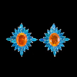 Сережки. Натуральний опал. Срібло 925. С6538