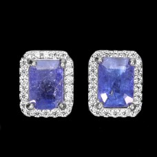 Сережки. Натуральний танзаніт. Срібло 925. С6539