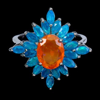 Каблучка. Натуральний опал. Срібло 925. К6543