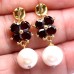 Сережки. Натуральний перл і гранат. Срібло 925. С6547