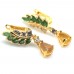 Сережки. Натуральний сапфір жовтий і смарагд. Срібло 925. С6548