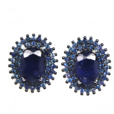 Сережки. Натуральний сапфір. Срібло 925. С6549