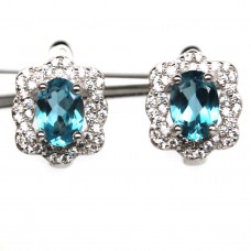 Сережки. Натуральний топаз. Срібло 925. С6551