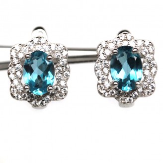 Сережки. Натуральний топаз. Срібло 925. С6551