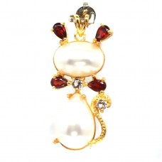 Підвіска. Натуральний перл, гранат і топаз. Срібло 925. П6554