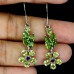 Сережки. Натуральний хром діопсид, аметист і перидот. Срібло 925. С6557