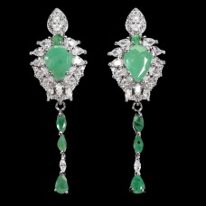 Сережки. Натуральний смарагд. Срібло 925. С6559