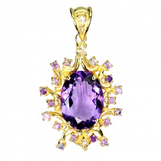 Підвіска. Натуральний аметист. Срібло 925. П6566