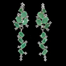 Сережки. Натуральний смарагд. Срібло 925. С6570