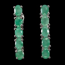 Сережки. Натуральний смарагд. Срібло 925. С6571