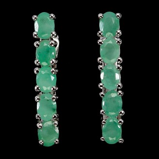 Сережки. Натуральний смарагд. Срібло 925. С6571