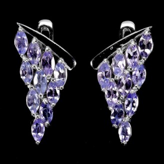 Сережки. Натуральний танзаніт. Срібло 925. С6572