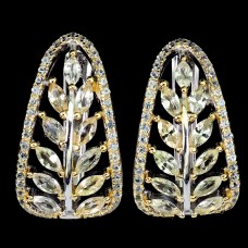 Сережки. Натуральний сапфір білий. Срібло 925. С6573