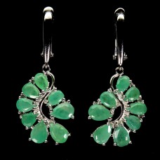 Сережки. Натуральний смарагд. Срібло 925. С6576