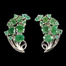 Сережки. Натуральний смарагд. Срібло 925. С6577