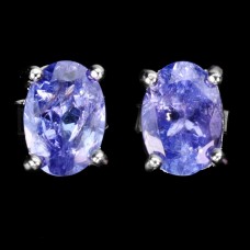 Сережки. Натуральний танзаніт. Срібло 925. С6578