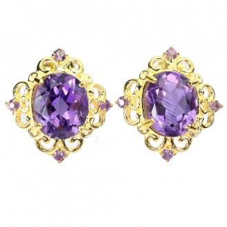 Сережки. Натуральний аметист. Срібло 925. С6579