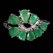 Каблучка. Натуральний смарагд. Срібло 925. К6581