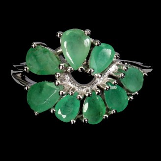 Каблучка. Натуральний смарагд. Срібло 925. К6581