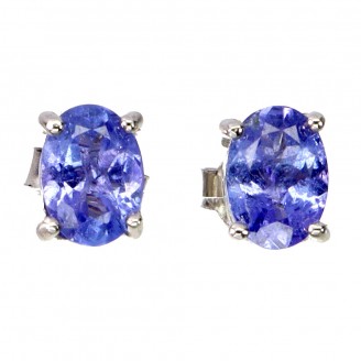 Сережки. Натуральний танзаніт. Срібло 925. С6587