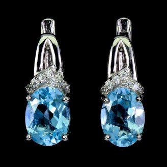 Сережки. Натуральний топаз. Срібло 925. С6608