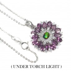 Підвіска. Натуральний опал і гранат родоліт. Срібло 925. П6612