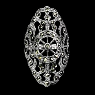 Каблучка. Натуральний марказит. Срібло 925. К6627