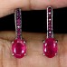 Сережки. Натуральний рубін. Срібло 925. С6638