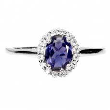 Каблучка. Натуральний іоліт. Срібло 925. К6641