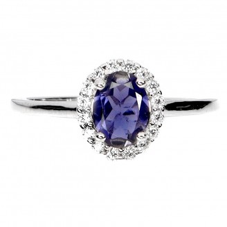 Каблучка. Натуральний іоліт. Срібло 925. К6641