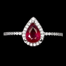 Каблучка. Натуральний рубін. Срібло 925. К6642