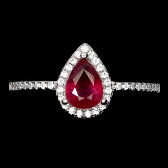 Каблучка. Натуральний рубін. Срібло 925. К6642