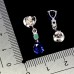 Сережки. Натуральний кіаніт, смарагд і сапфір. Срібло 925. С6645