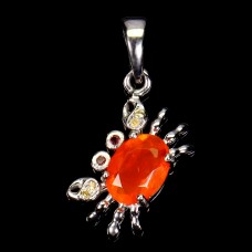 Підвіска. Натуральний опал, гранат родоліт і сапфір. Срібло 925. П6650