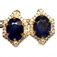 Сережки. Натуральний сапфір. Срібло 925. С6653
