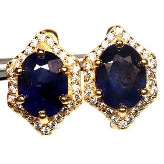 Сережки. Натуральний сапфір. Срібло 925. С6653