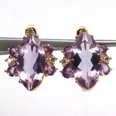 Сережки. Натуральний аметист. Срібло 925. С6655