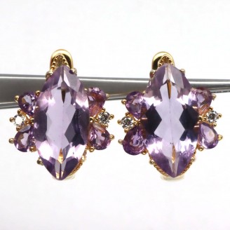 Сережки. Натуральний аметист. Срібло 925. С6655