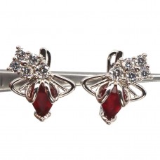 Сережки. Натуральний рубін. Срібло 925. С6658