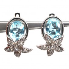 Сережки. Натуральний топаз. Срібло 925. С6659